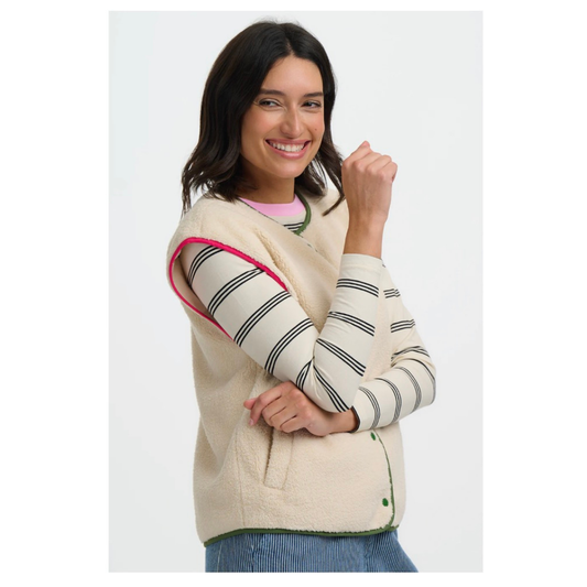 Sugarhill Brighton Sophie Fleece Gilet Oatmeal J0027
