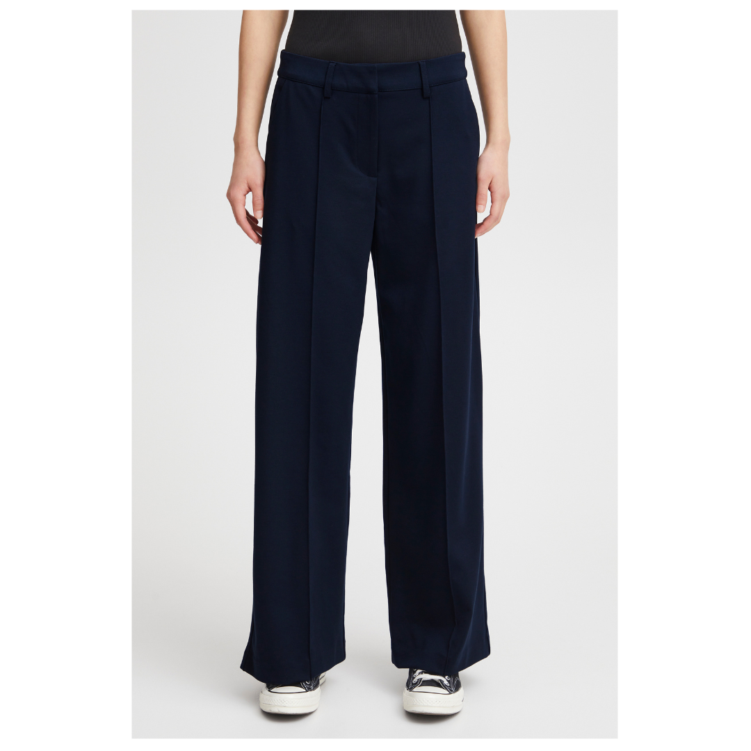 Ichi Kate Sus Office Wide Pants Total Eclipse 20116768