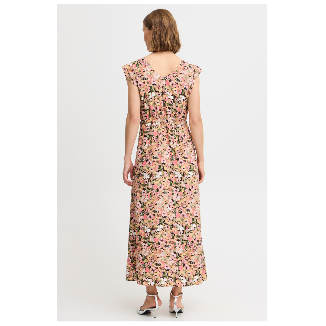 B Young Joella Frill Dress Coral Blush Flower 20816533