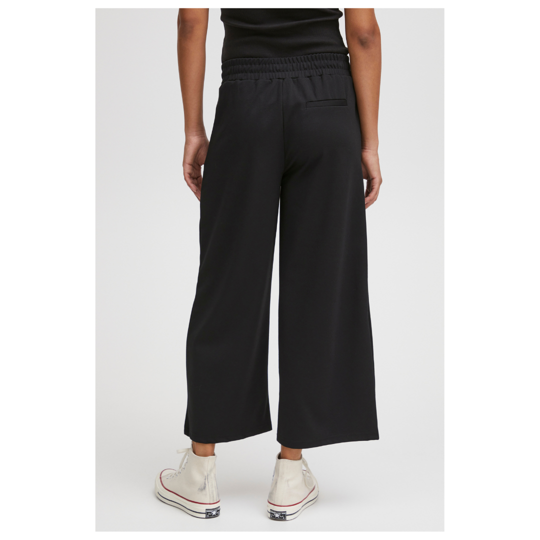 Ichi Kate Sus Wide Casual Pants Cropped Total Eclipse 20116301