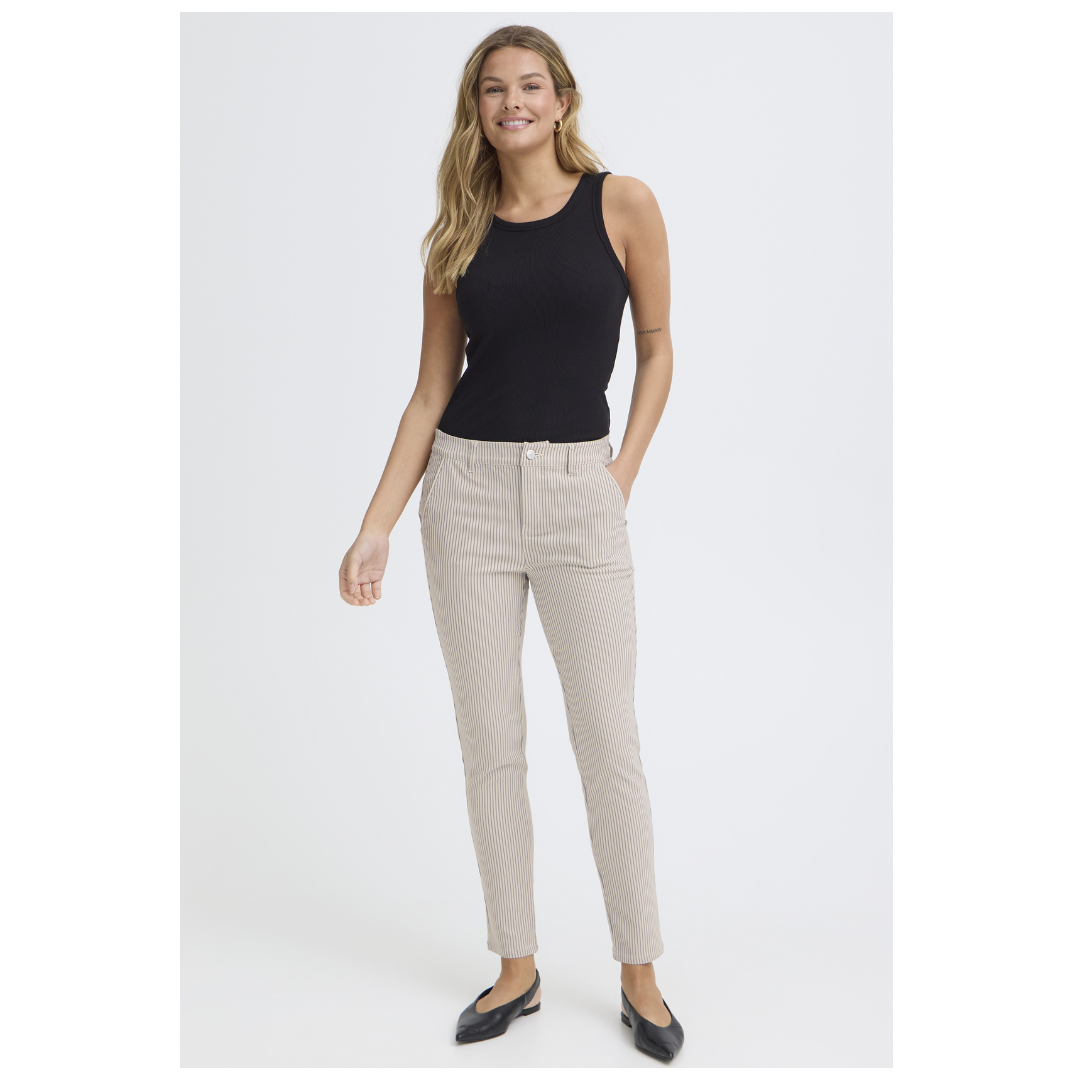 Fransa Ena Tessa Pants Olive Stripe 20613882