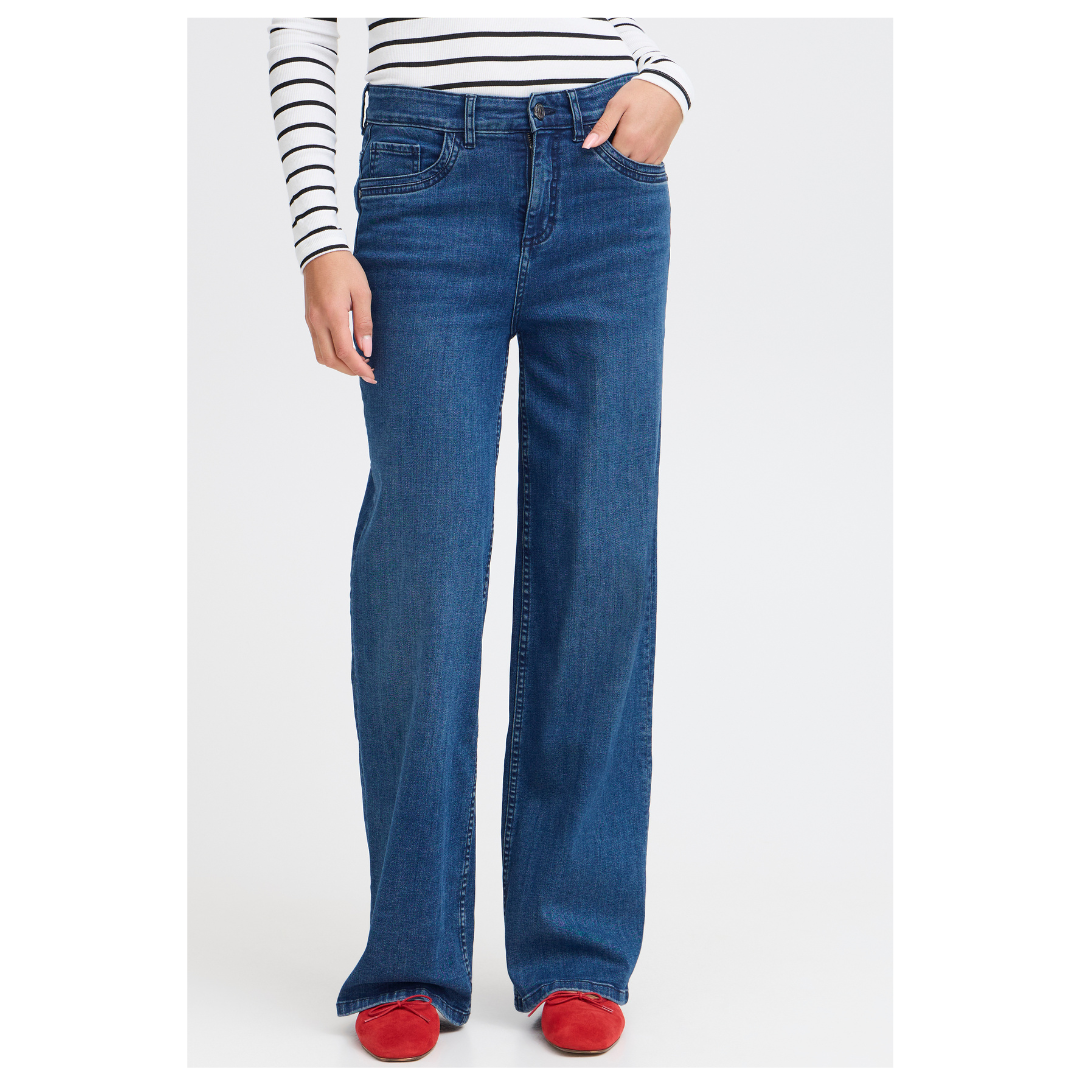 Fransa Over Hanna Jeans Mid Blue 20615215