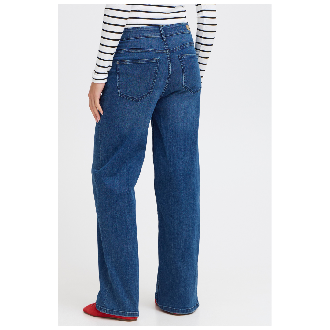 Fransa Over Hanna Jeans Mid Blue 20615215