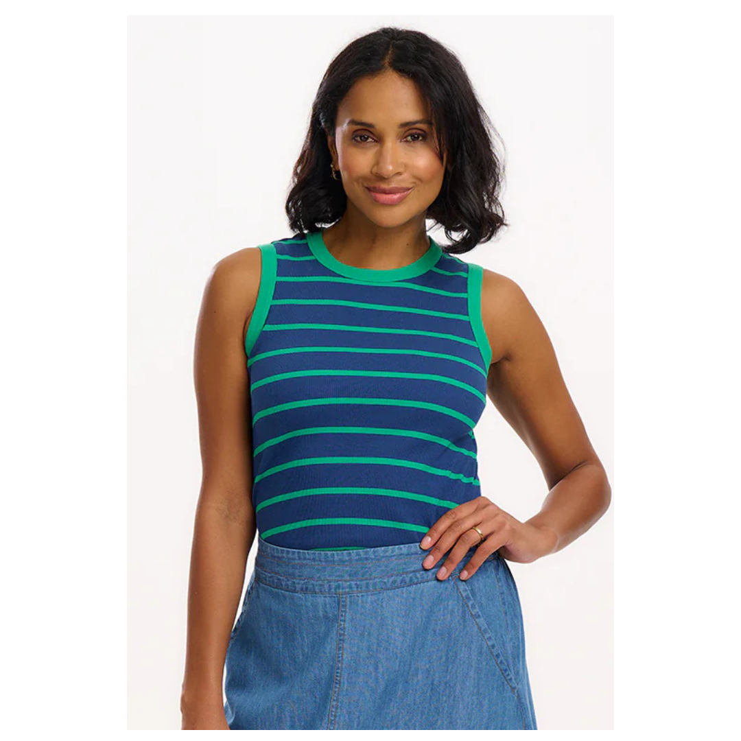 Sugarhill Brighton Ruth Vest Top Blue/Green T0929