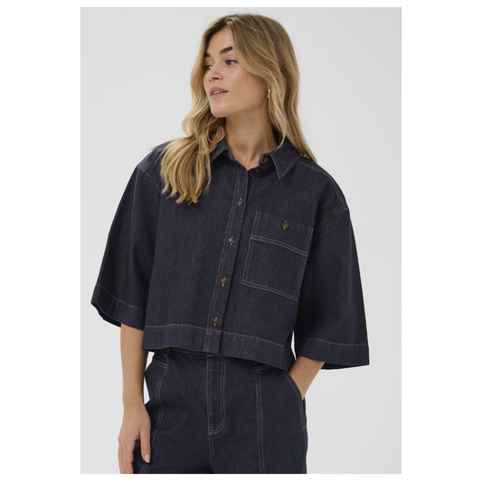 Saint Tropez Posey Shirt Dark Blue Denim 30514881