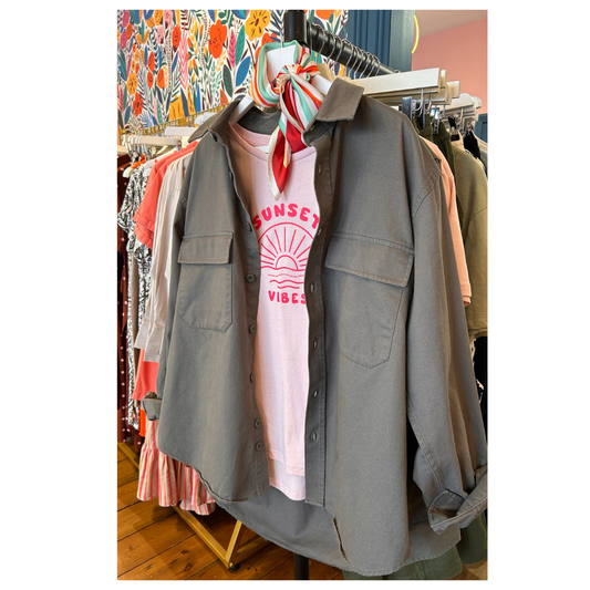 Percy & Nell Embroidered Humming Bird Jacket Khaki