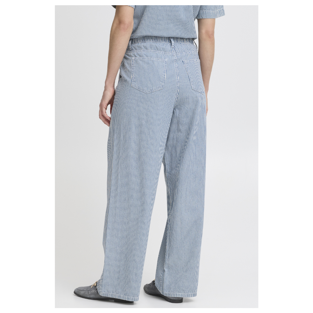 B Young Laro Pants Blue Stripe Denim 20816762