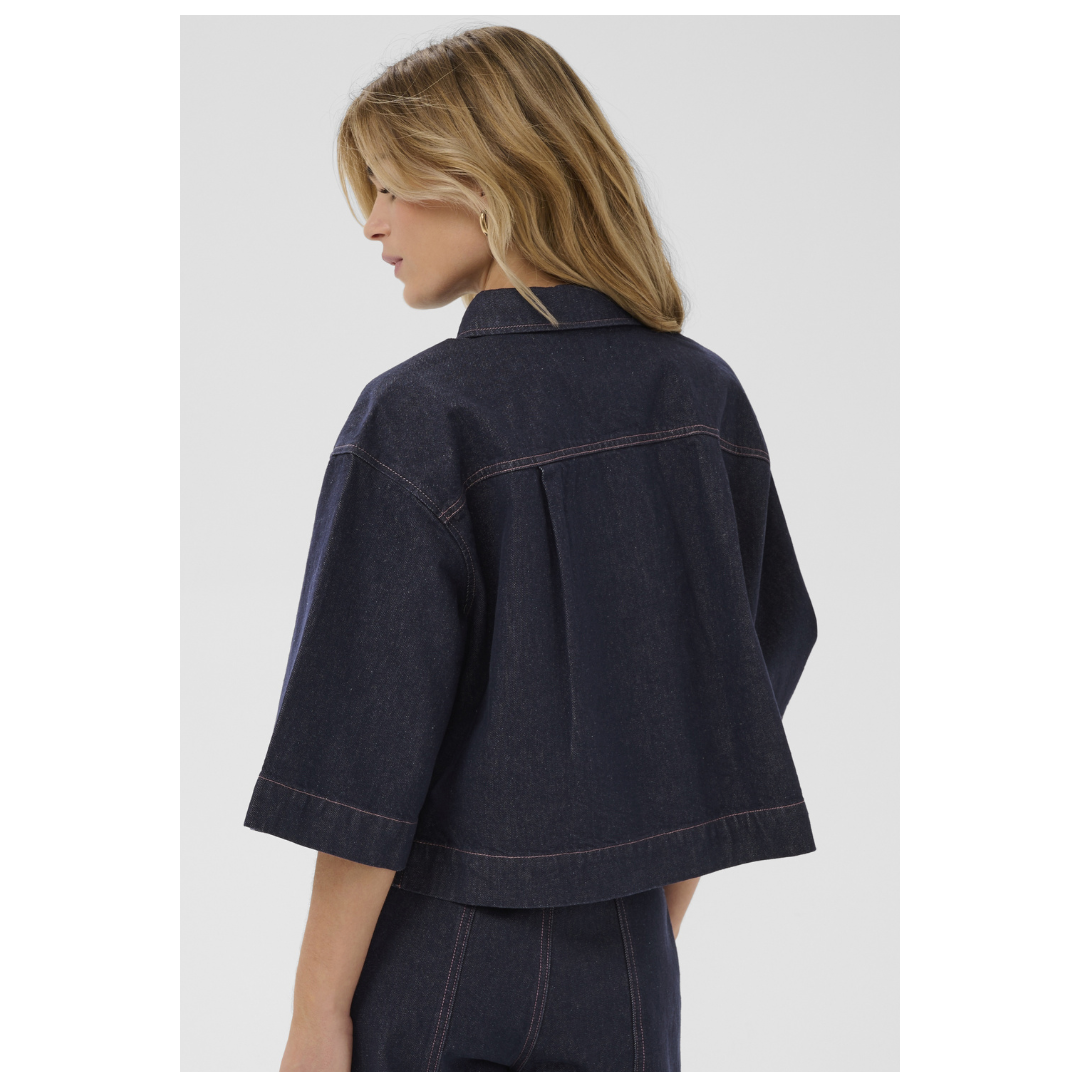 Saint Tropez Posey Shirt Dark Blue Denim 30514881
