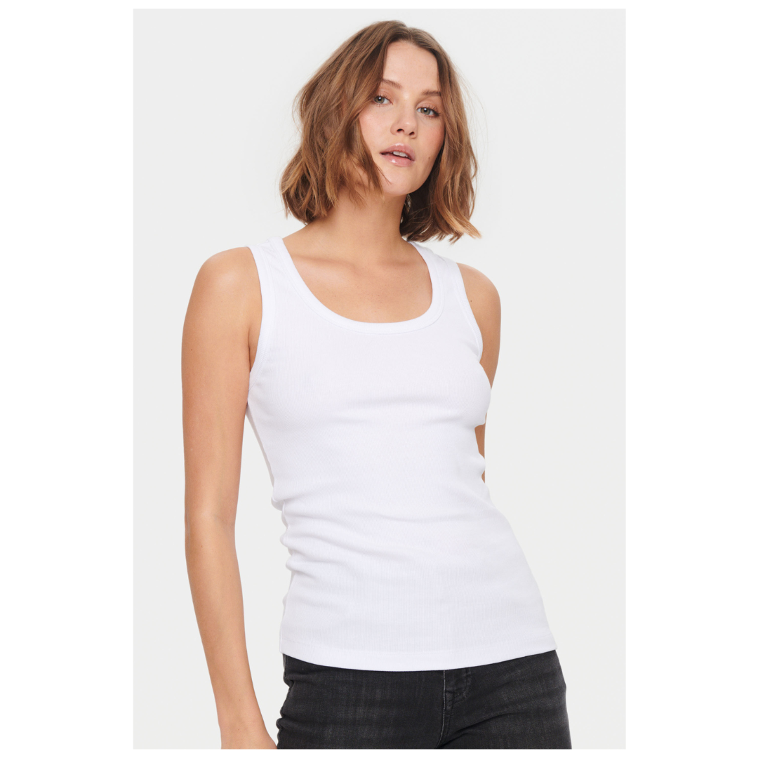 Saint Tropez Aster Tank Top Bright White 305132644