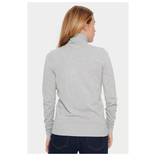 Saint Tropez Mila Rollneck Pullover Pearl Grey 30500018