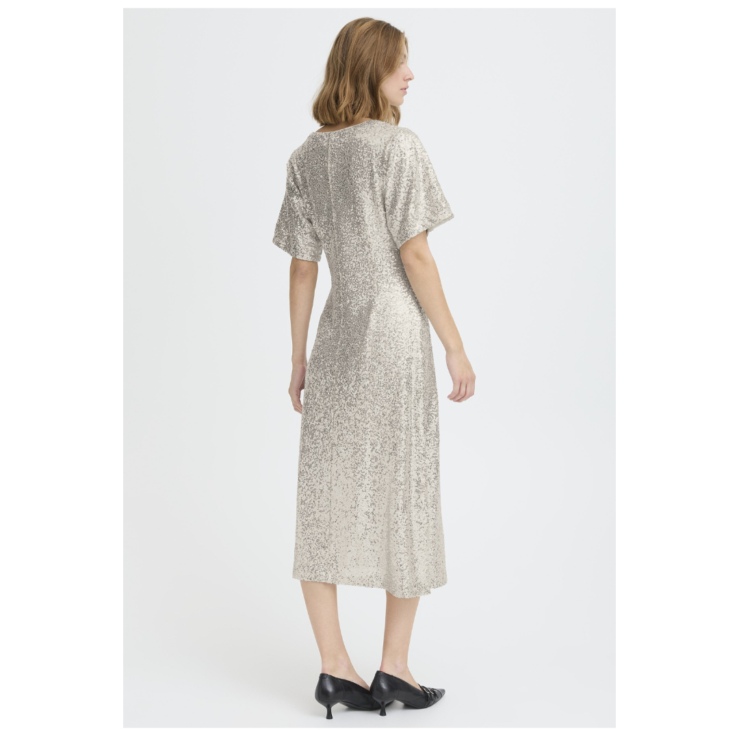 Ichi Fauca Dress Frosted Almond 20124842