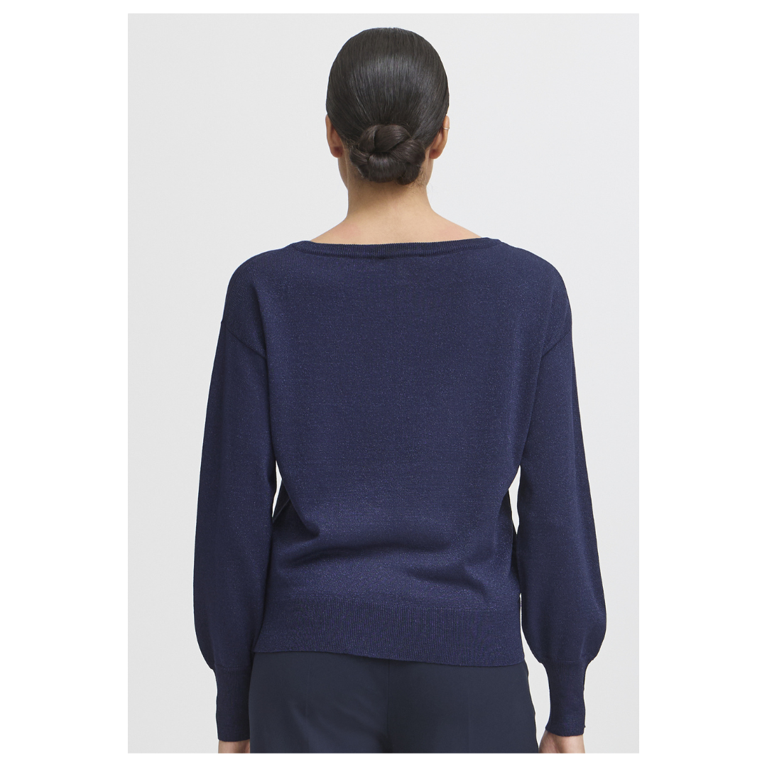 B Young Mobbe Boatneck Jumper Evening Blue 20818271