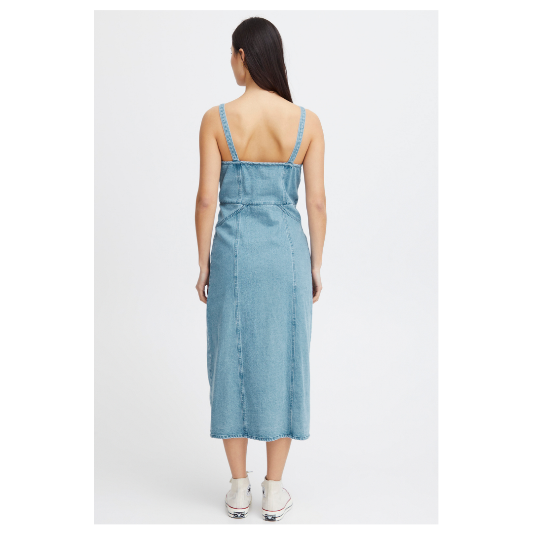 Ichi Concur Dress Mid Blue 20120605