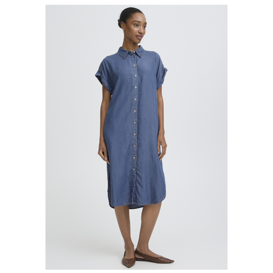 B Young Kosmo Shirt Dress Mid Blue Denim 20818786