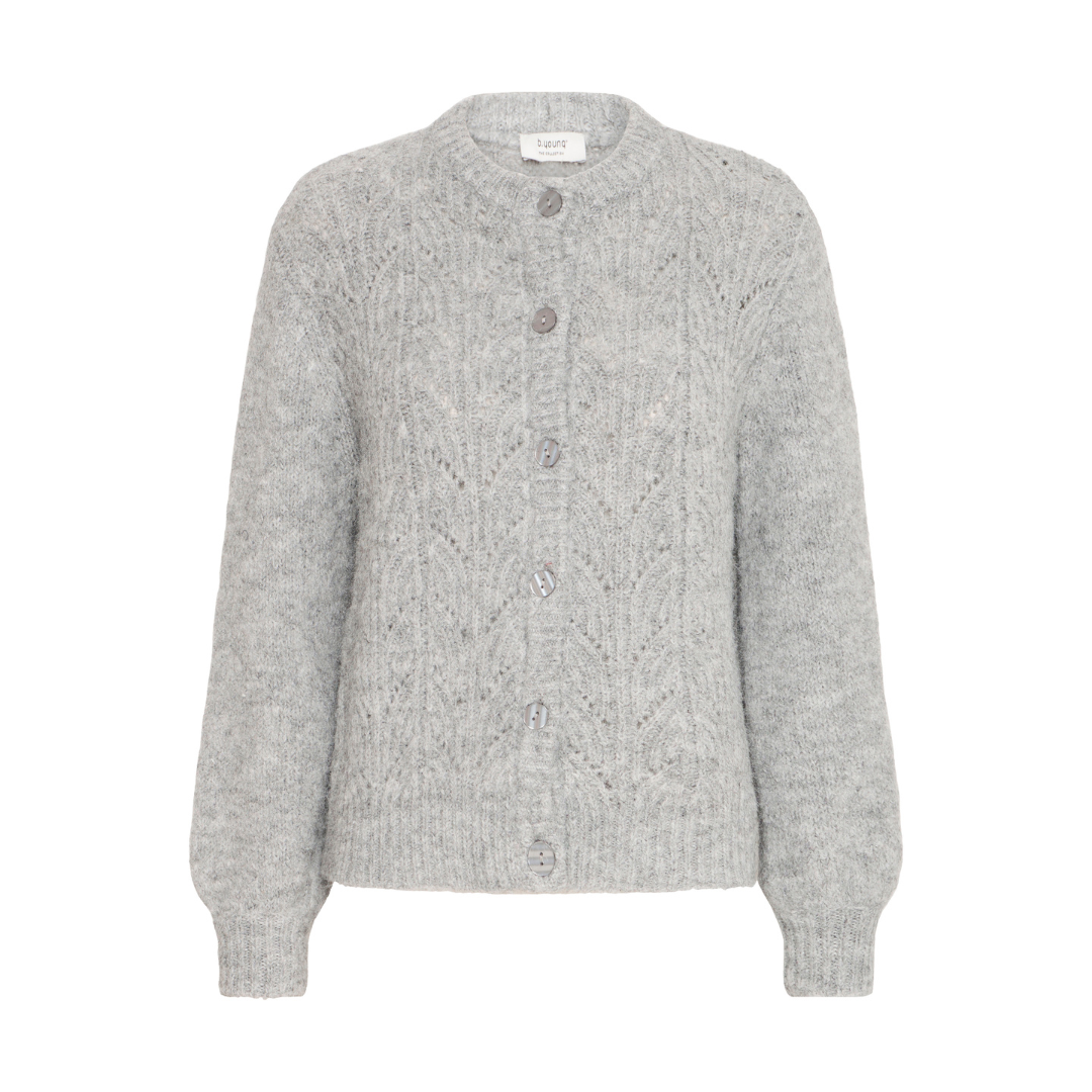 B Young Millers Short Cardigan Mid Grey 20817138