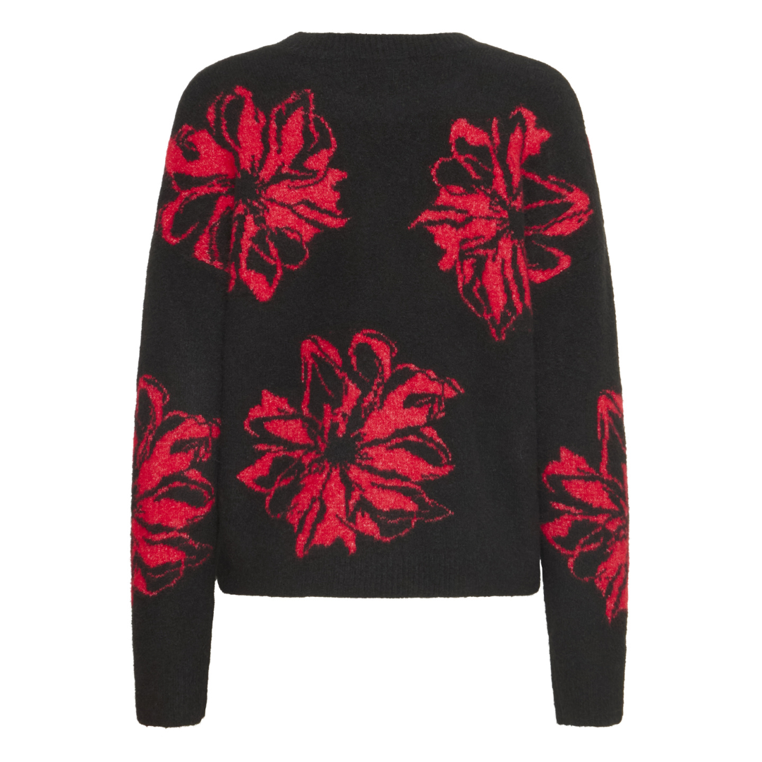 B Young Omea Flower Jumper Black Mix 20817100