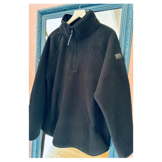 GymplusCoffee Horizon Longline Half Zip Black