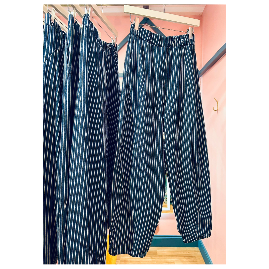 Marta Du Chateau Lenia Striped Trousers Navy 16635