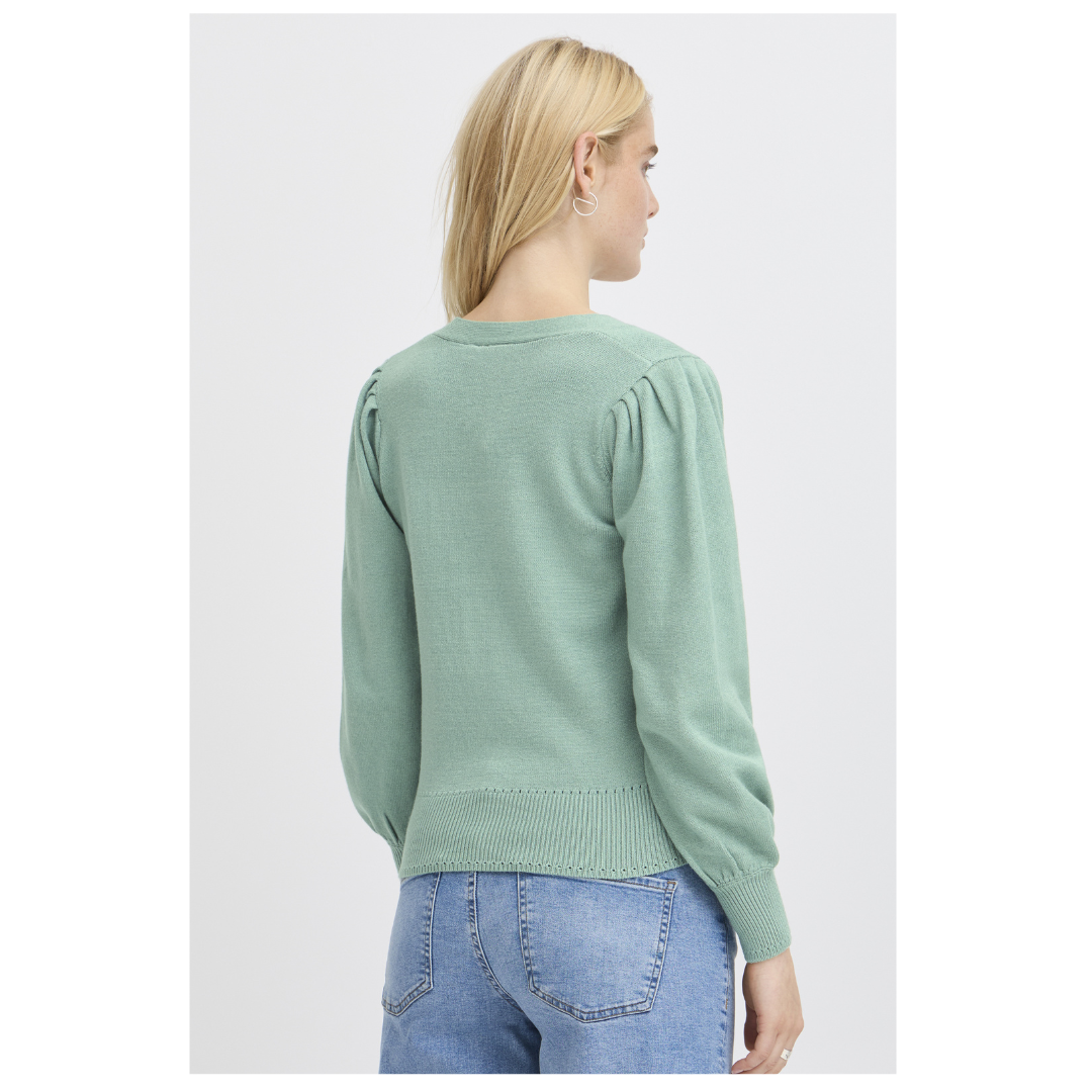 Ichi Sella Cardigan Beryl Green  20122570