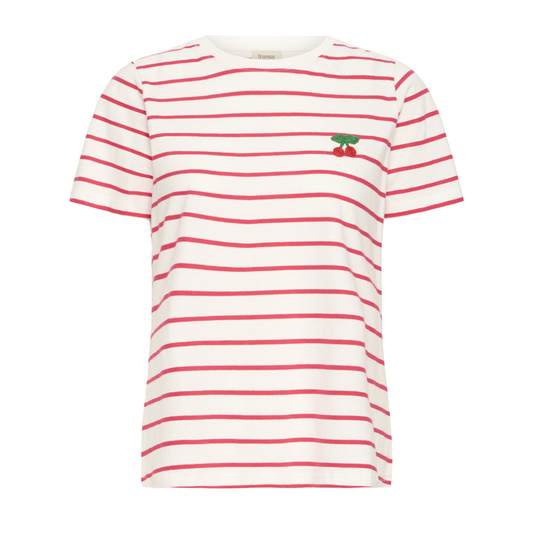 Fransa Tiana Tee V Pink Stripe 20617765