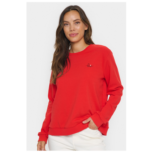 Saint Tropez Jetti Sweatshirt Flame Scarlet 30513886