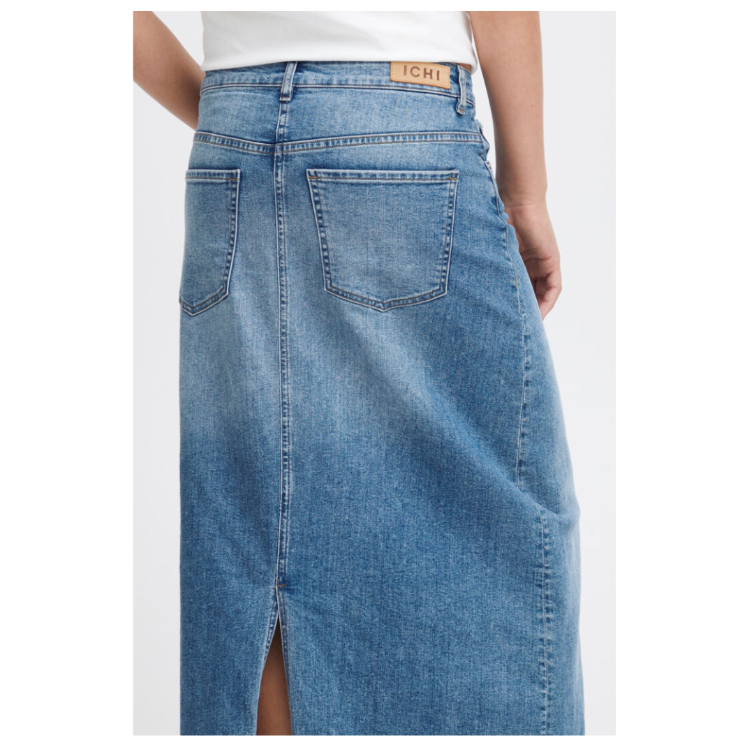 Ichi Twiggy Denim Skirt Light Blue 20121394