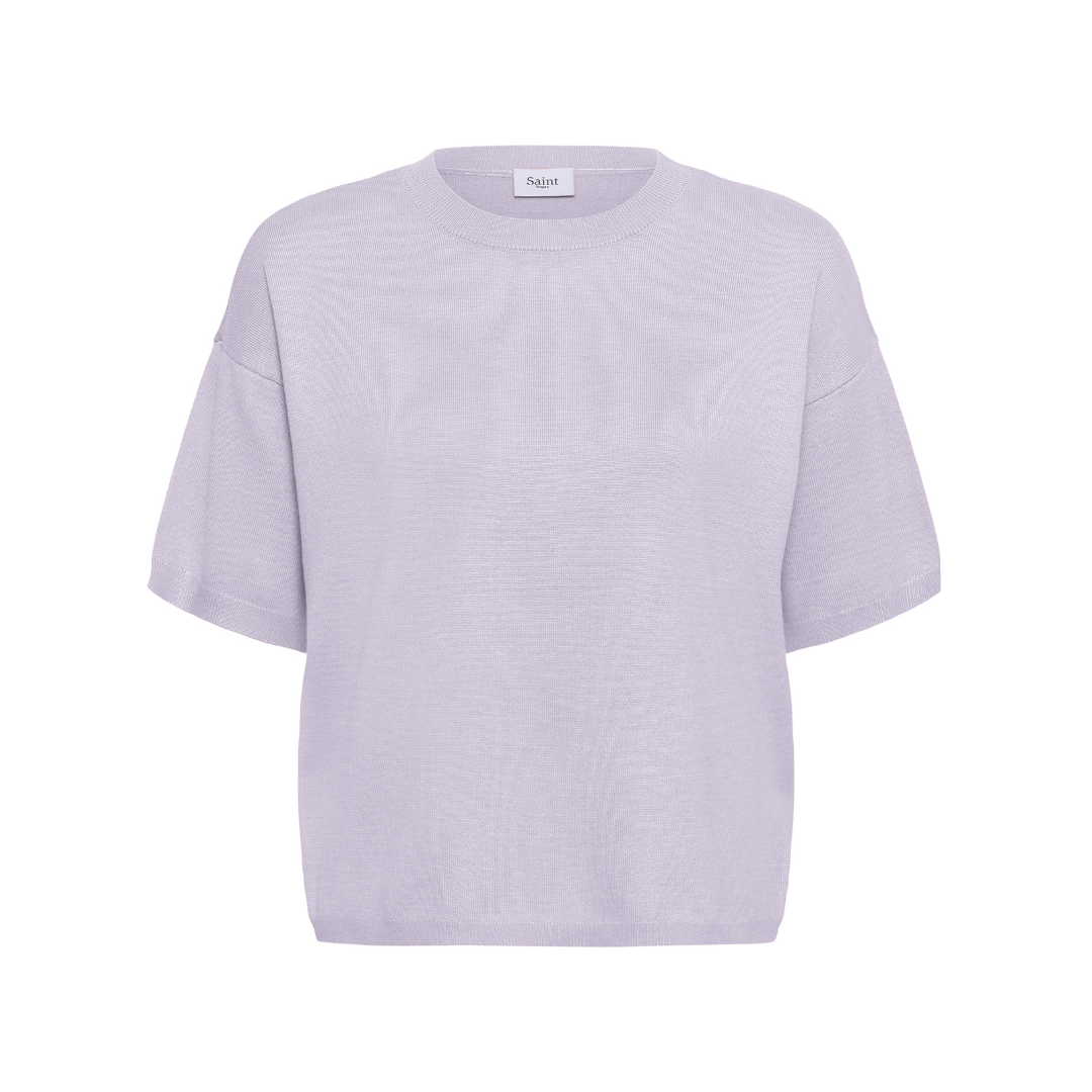 Saint Tropez Mila  SS Boxy Pullover Misty Lilac 30515337