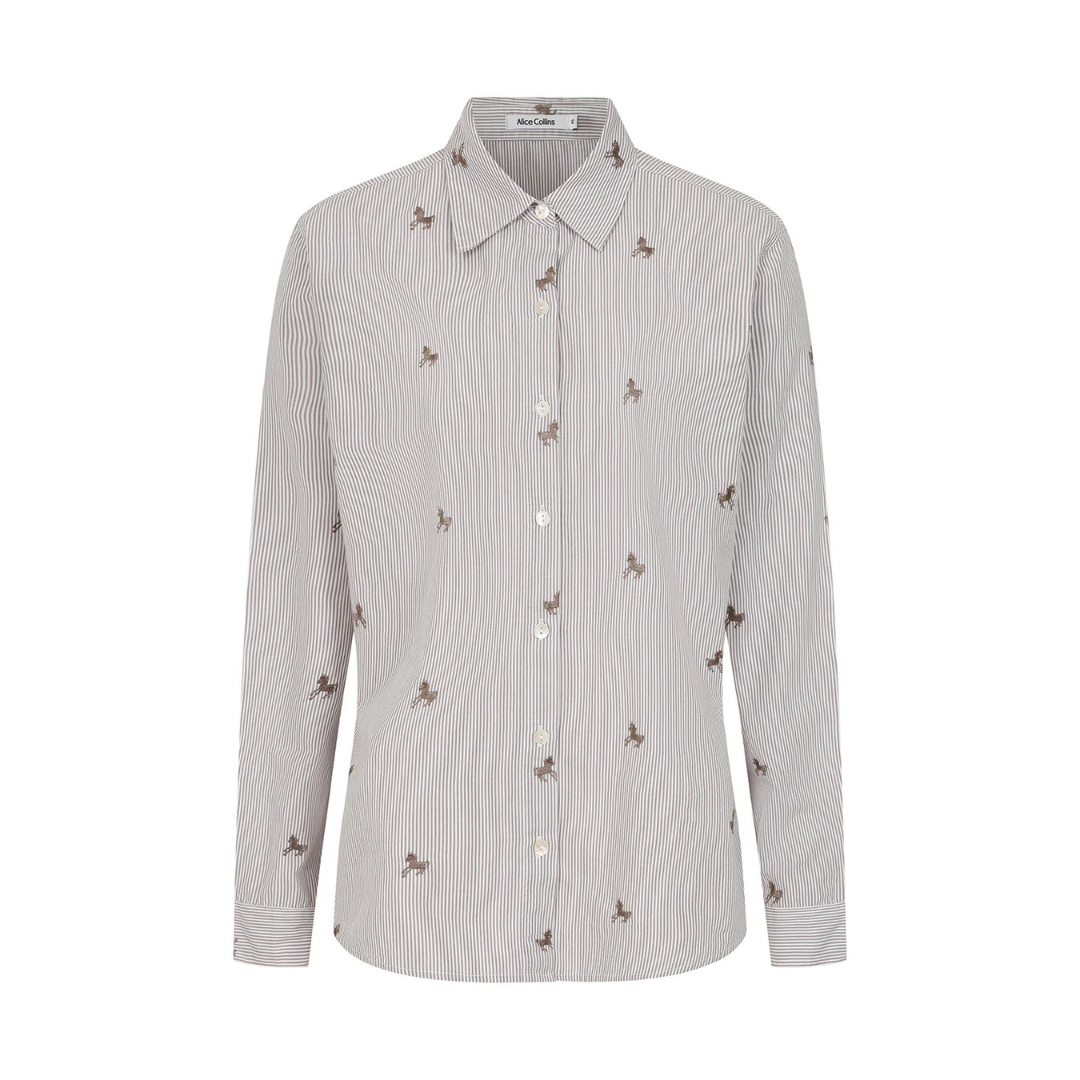 Alice Collins Bella Shirt Pebble Stripe Horse