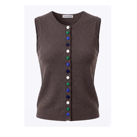 Alice Collins Cindy Waistcoat Chocolate Chip 037A124