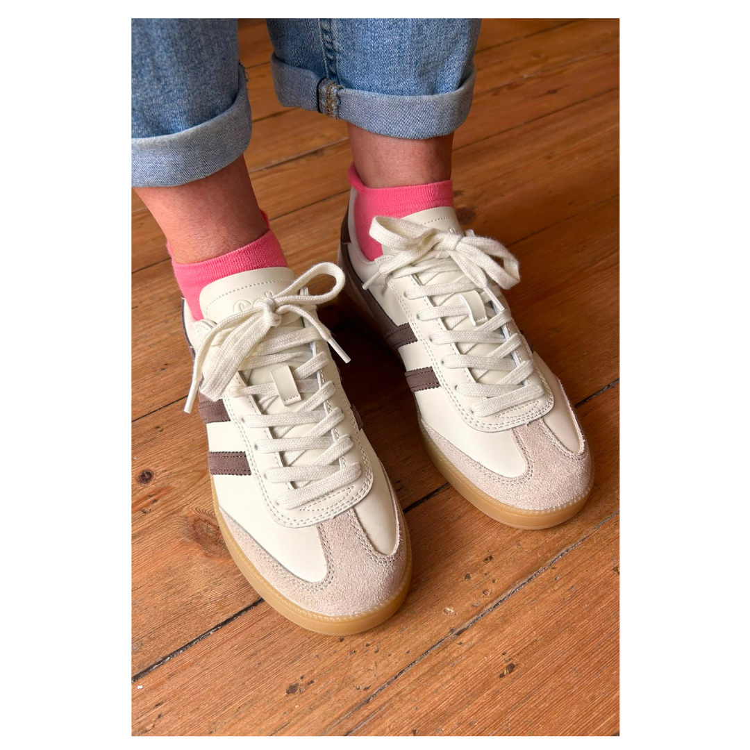 Gola Viper Leather Trainer Bone/Otter/Off White/Gum