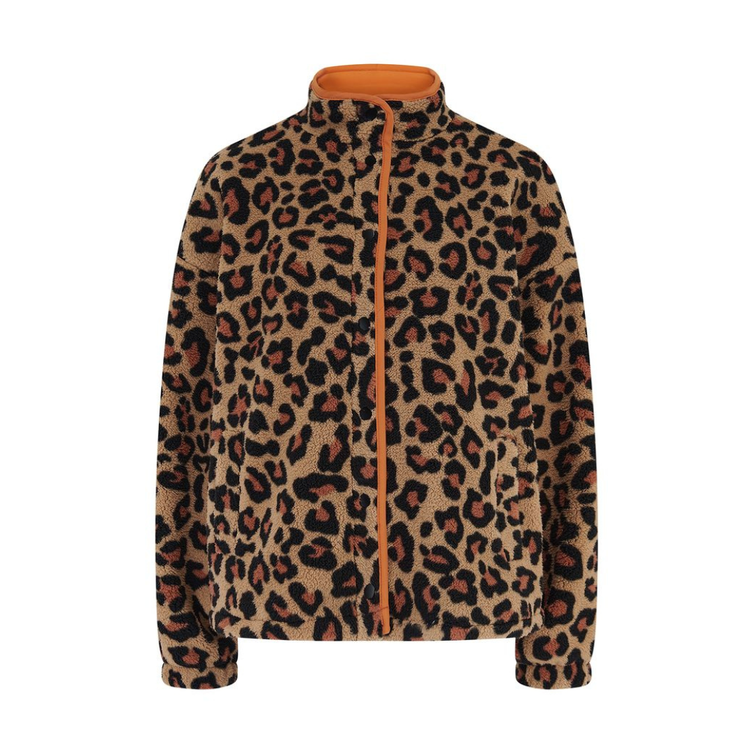 Sugarhill Brighton Remi Popper Fleece Brown Leopard J0032
