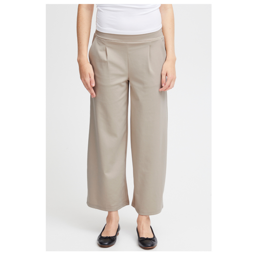 Ichi Kate Sus Wide Casual Pants Cropped Doeskin 20116301