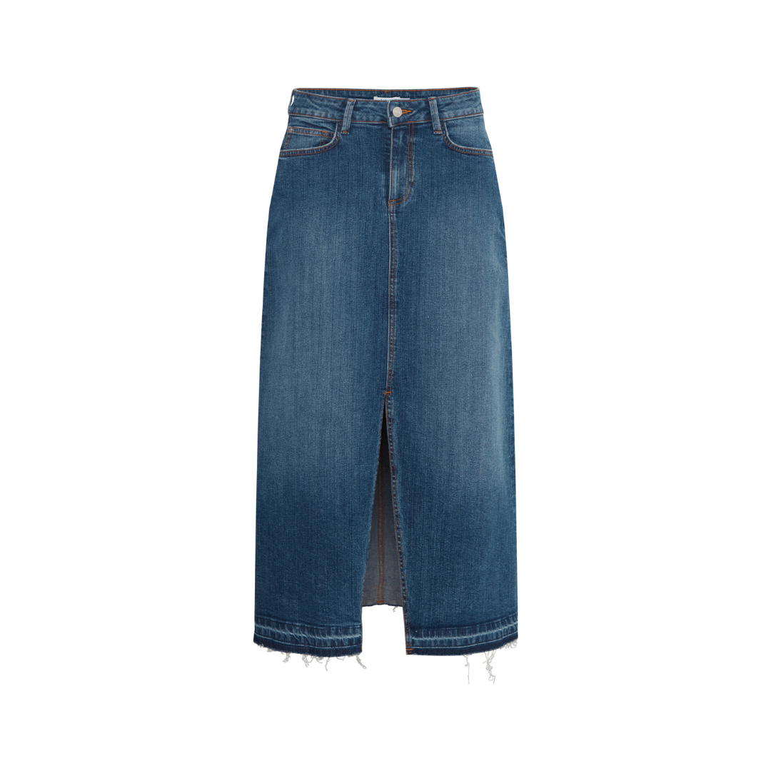 B Young Komma Skirt Mid Blue Denim 20814772