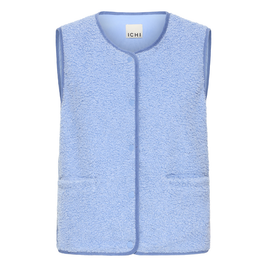 Ichi Tino Teddy Waistcoat Della Blue 20123547