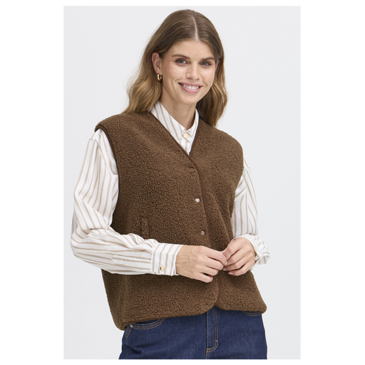 Fransa Gwynne Waistcoat Cocoa Cardigan 20617286