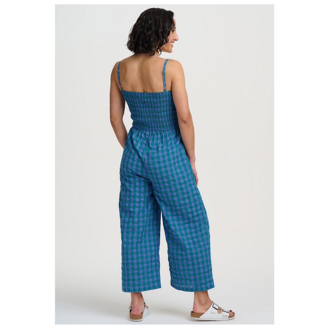 Sugarhill Brighton Annabeth Jumpsuit Blue/Green Check JS0242