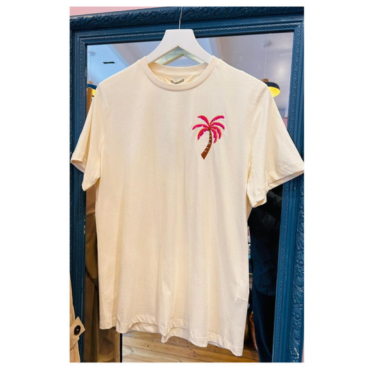 Sugarhill Brighton Luna T Shirt Off White Palm T1069