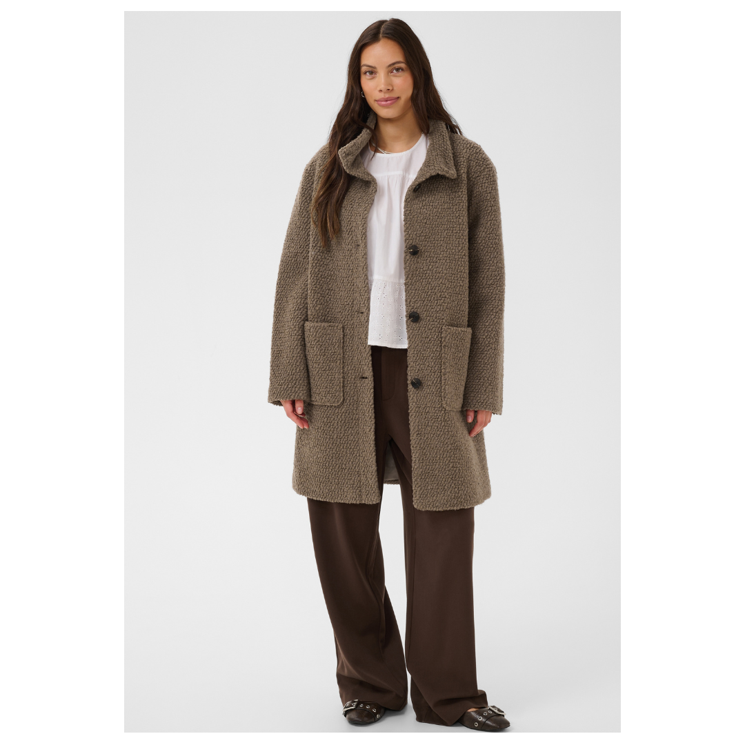 Saint Tropez Ferddy Wool Coat Walnut 30513444
