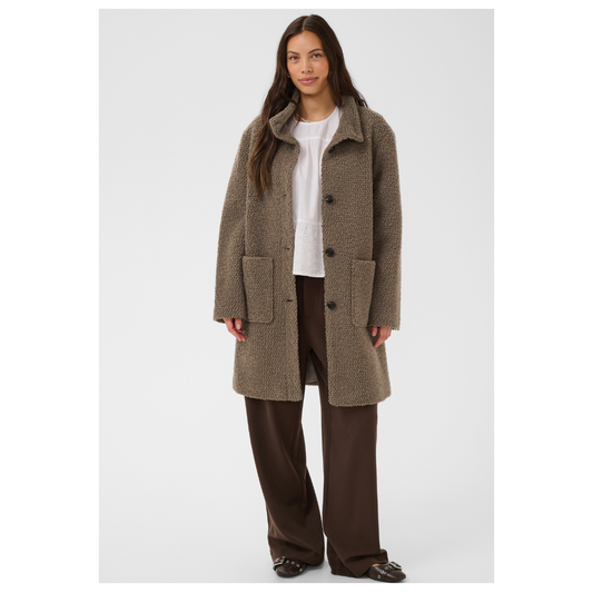 Saint Tropez Ferddy Wool Coat Walnut 30513444