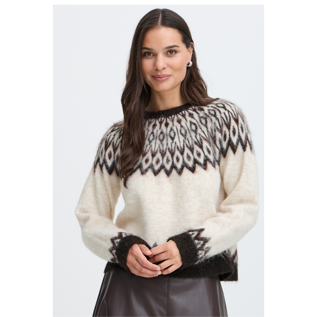 B Young Milou Jumper Birch Java 20819504