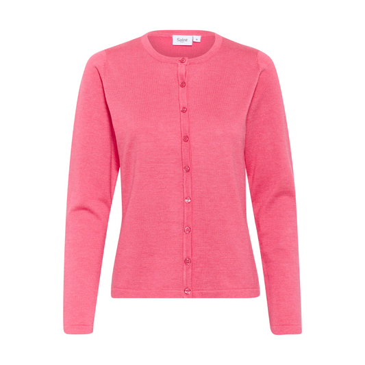 Saint Tropez Mila R Neck Cardigan Fruit Dove 30500005