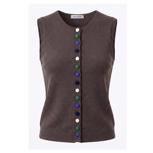 Alice Collins Cindy Waistcoat Chocolate Chip 037A124