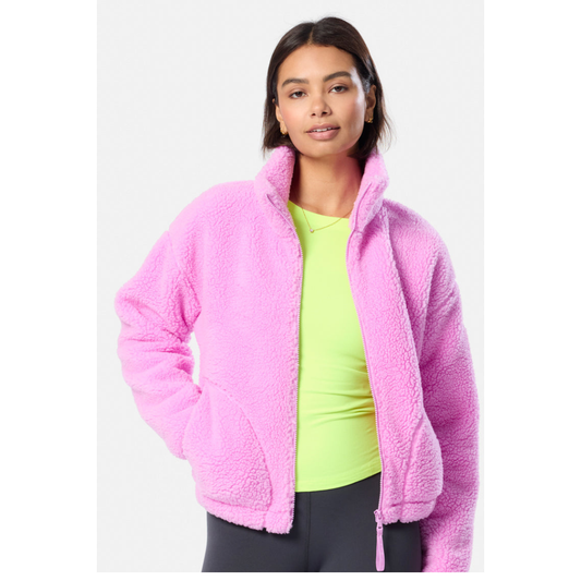 GymplusCoffee Industry Fleece Jacket Neon Pink