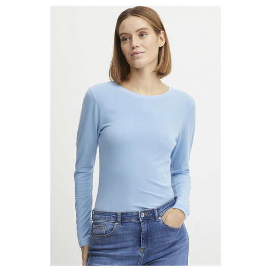 B Young Pamila Long Sleeve T Shirt Vista Blue 20807594