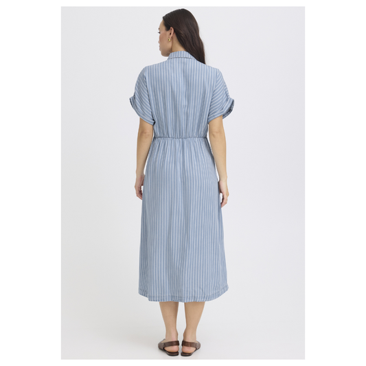 B Young Kosmo Button Dress Light Blue Stripe 20818780