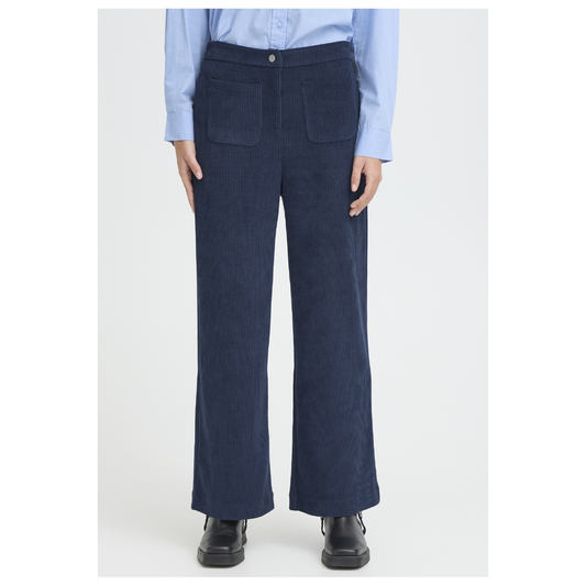 Ichi Kate Corduroy Pants Total Eclipse 20125236