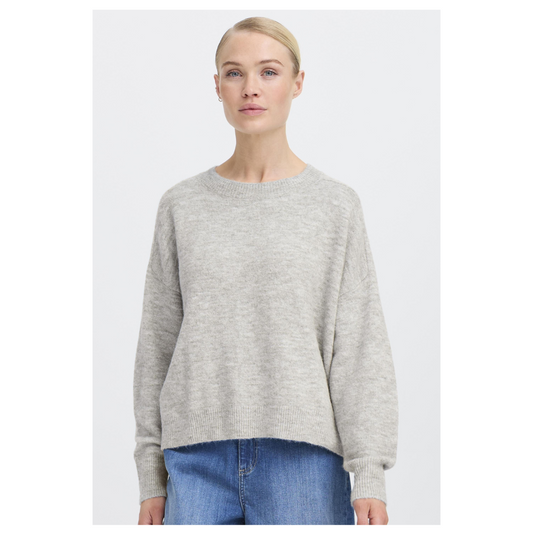 B Young Monna Jumper Mid Grey Melange 20817120