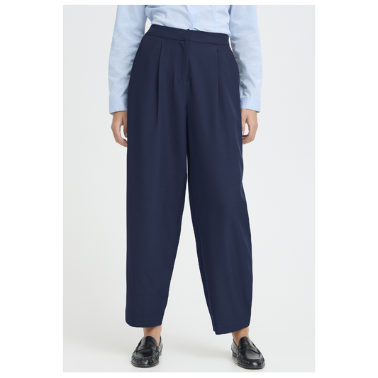 Ichi Fava Barrel Pants Dark Navy 20125681