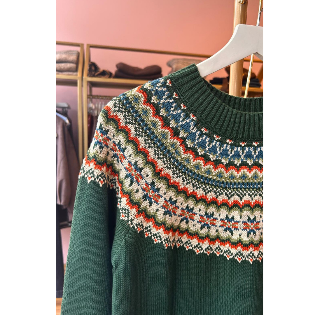 Pretty Vacant Susan Snowflake Sweater Green