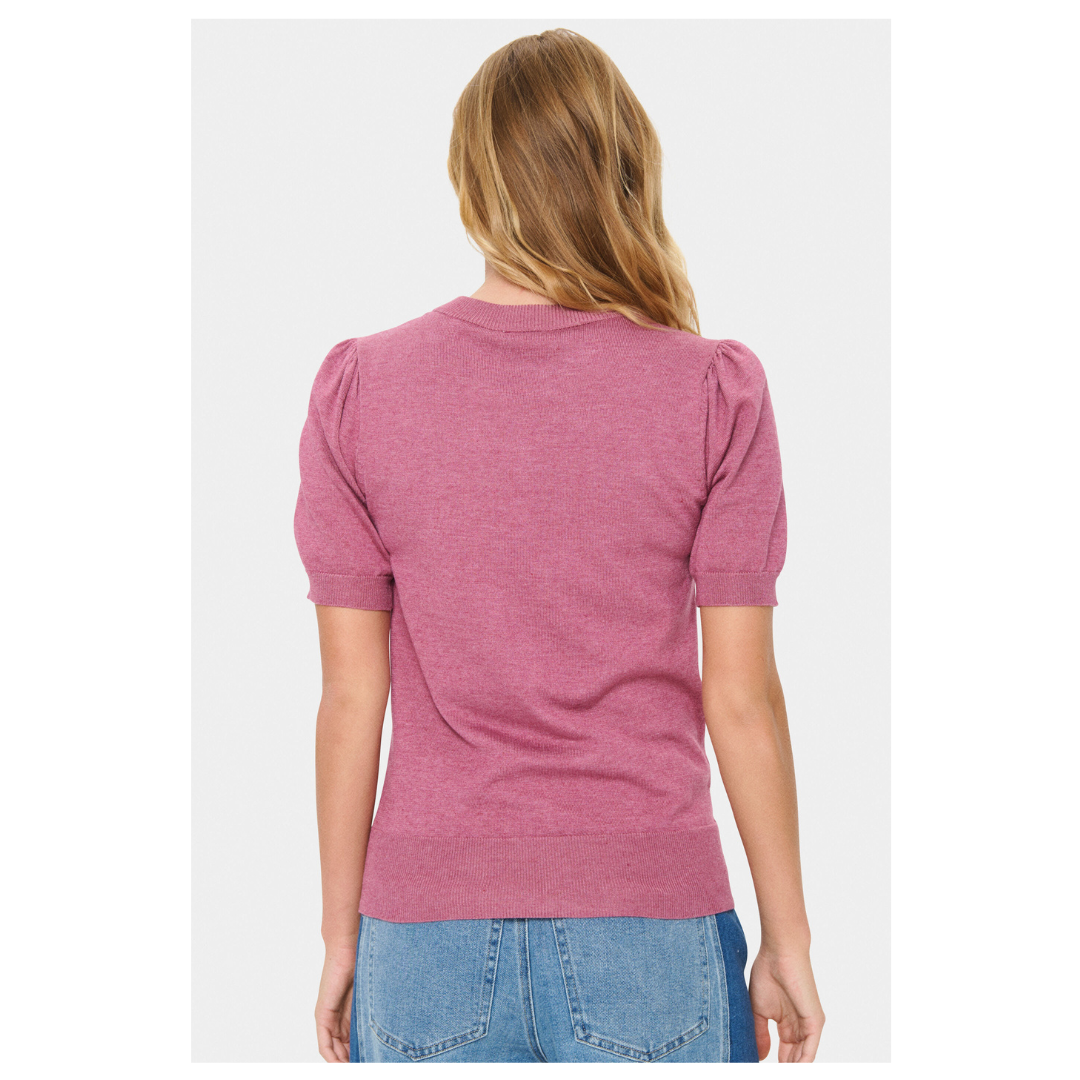 Saint Tropez Mila SS Pullover Red Violet 30511788